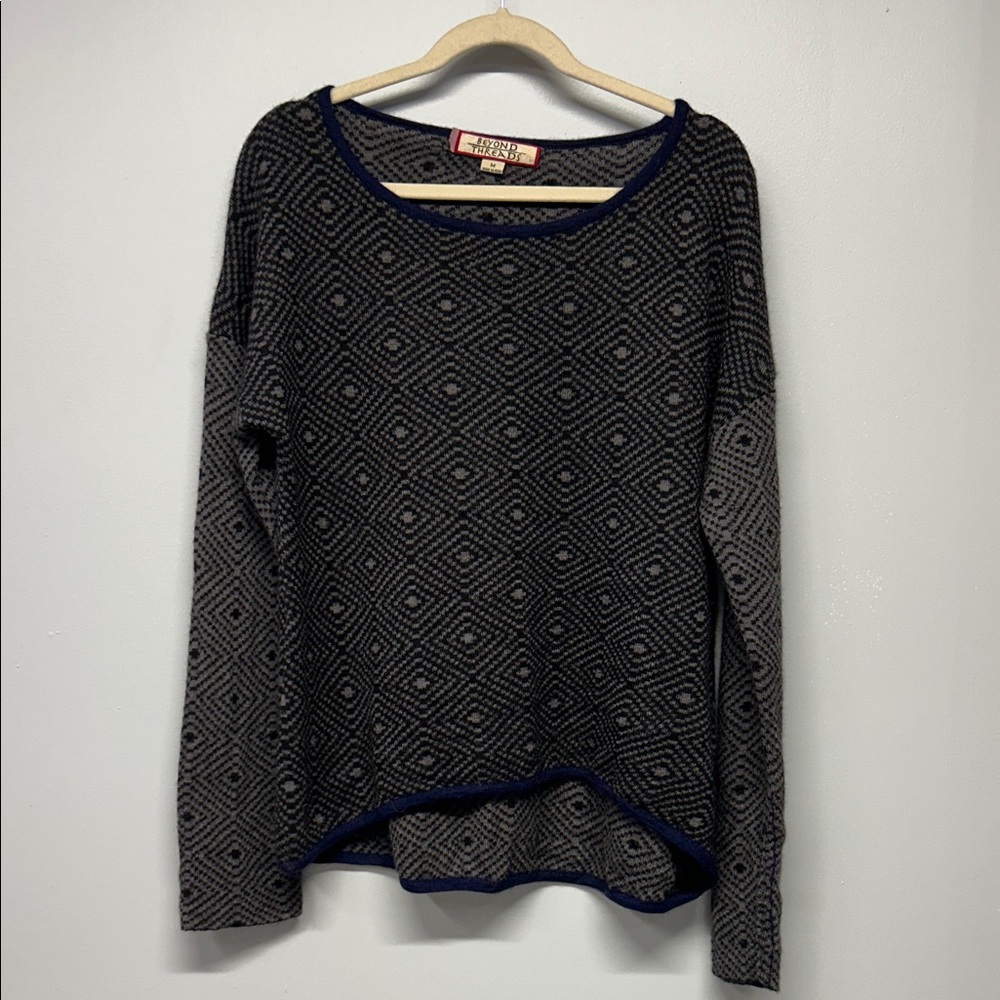 Beyond Threads Diamond Reversible Jacquard Baby Alpaca Pullover Sweater‎ Medium